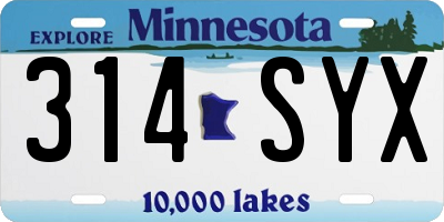 MN license plate 314SYX