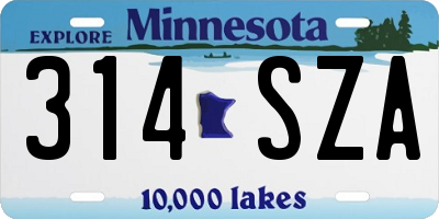MN license plate 314SZA