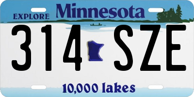 MN license plate 314SZE