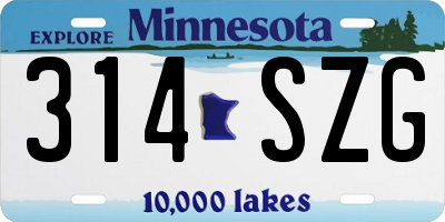 MN license plate 314SZG