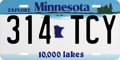 MN license plate 314TCY