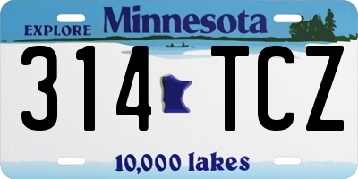 MN license plate 314TCZ
