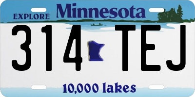 MN license plate 314TEJ