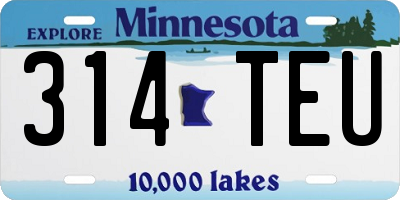 MN license plate 314TEU