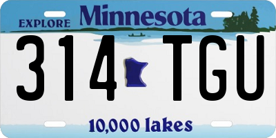 MN license plate 314TGU