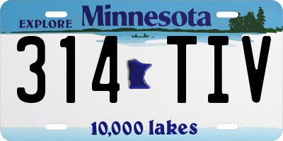 MN license plate 314TIV