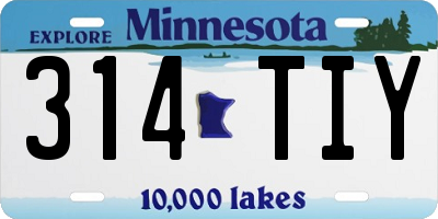 MN license plate 314TIY