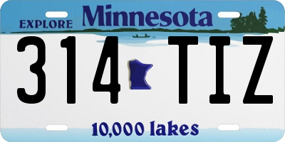 MN license plate 314TIZ