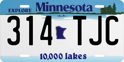 MN license plate 314TJC