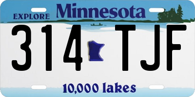 MN license plate 314TJF