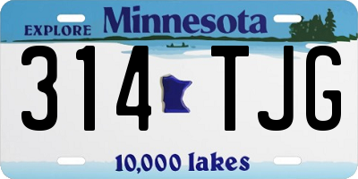 MN license plate 314TJG