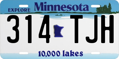MN license plate 314TJH