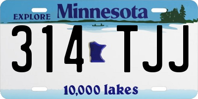 MN license plate 314TJJ