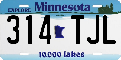 MN license plate 314TJL