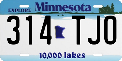 MN license plate 314TJO