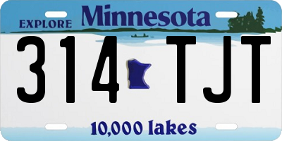 MN license plate 314TJT