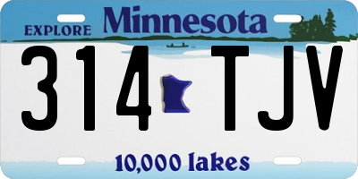 MN license plate 314TJV