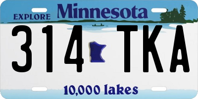 MN license plate 314TKA