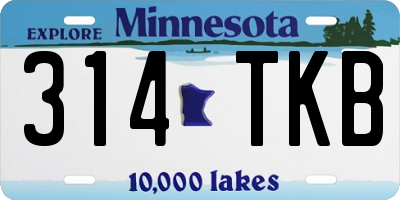 MN license plate 314TKB