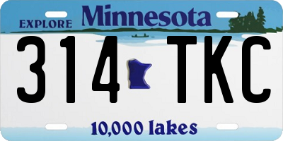 MN license plate 314TKC