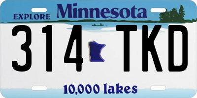 MN license plate 314TKD