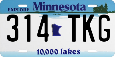 MN license plate 314TKG