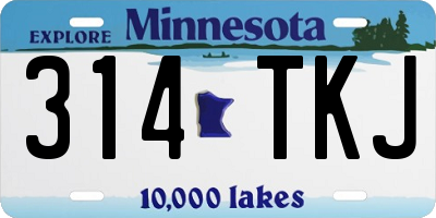 MN license plate 314TKJ