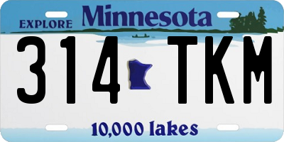 MN license plate 314TKM