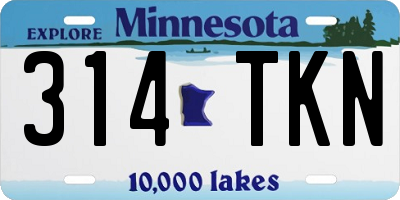 MN license plate 314TKN
