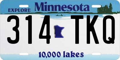 MN license plate 314TKQ