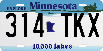 MN license plate 314TKX