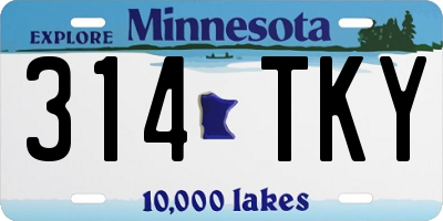 MN license plate 314TKY