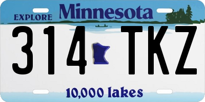 MN license plate 314TKZ