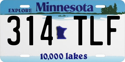 MN license plate 314TLF