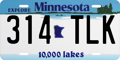 MN license plate 314TLK