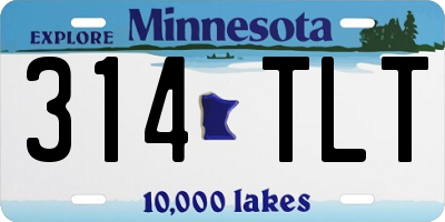 MN license plate 314TLT