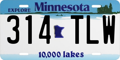 MN license plate 314TLW