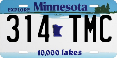MN license plate 314TMC