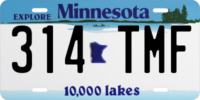 MN license plate 314TMF