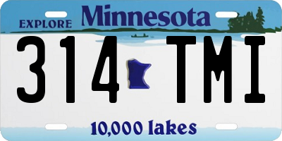 MN license plate 314TMI