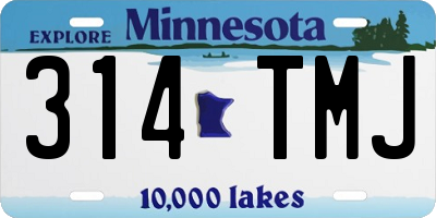 MN license plate 314TMJ