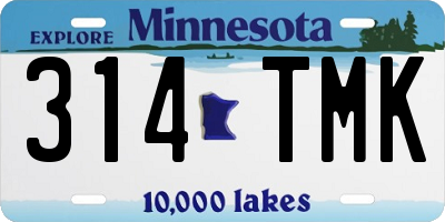 MN license plate 314TMK