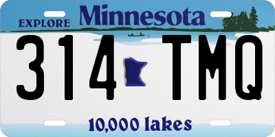 MN license plate 314TMQ