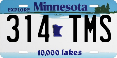 MN license plate 314TMS