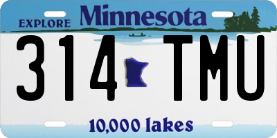 MN license plate 314TMU