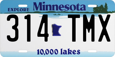 MN license plate 314TMX