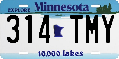 MN license plate 314TMY
