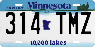 MN license plate 314TMZ
