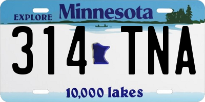 MN license plate 314TNA