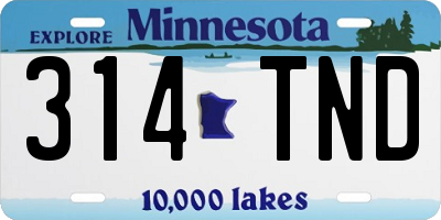 MN license plate 314TND